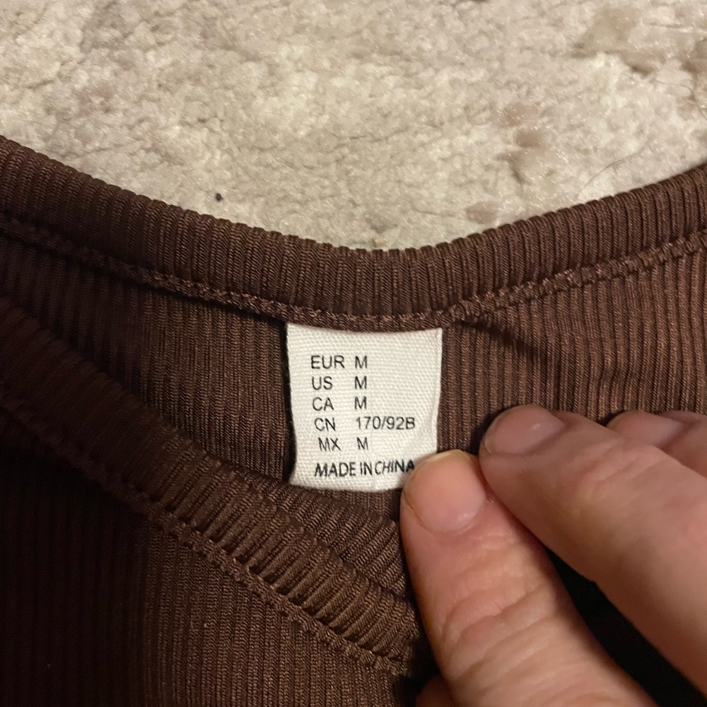 SHEIN Chocolate Ribbed Tank Top - Picture 2 of 5